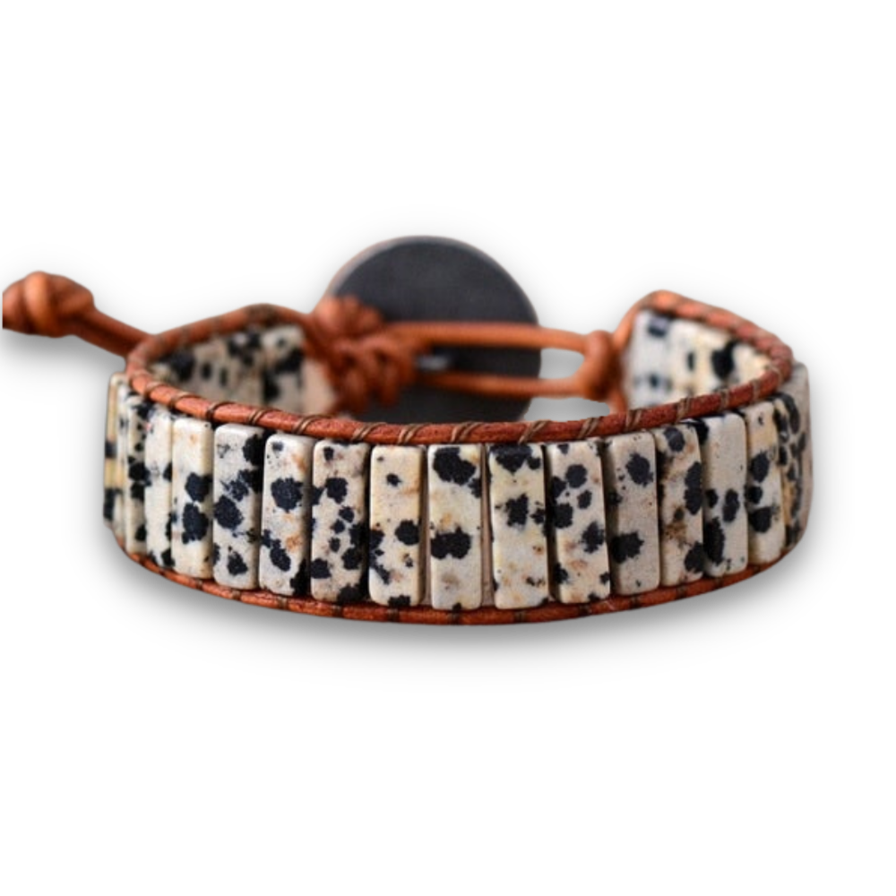 Bracelet Bohémien en Jaspe dalmatien "Protection & Harmonie"