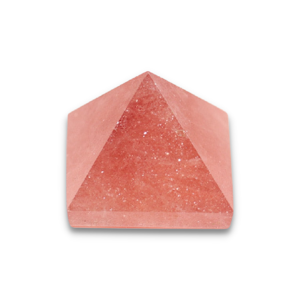 Pyramide Reiki en Quartz fraise "Légèreté & Amour"