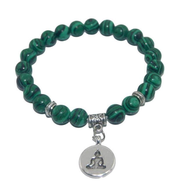Bracelet Reiki en Malachite "Protection & Clairvoyance" - Bouddha