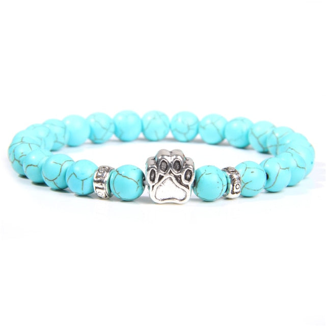 Bracelet en Turquoise bleue "Sérénité & Bien être" - Patte de chat