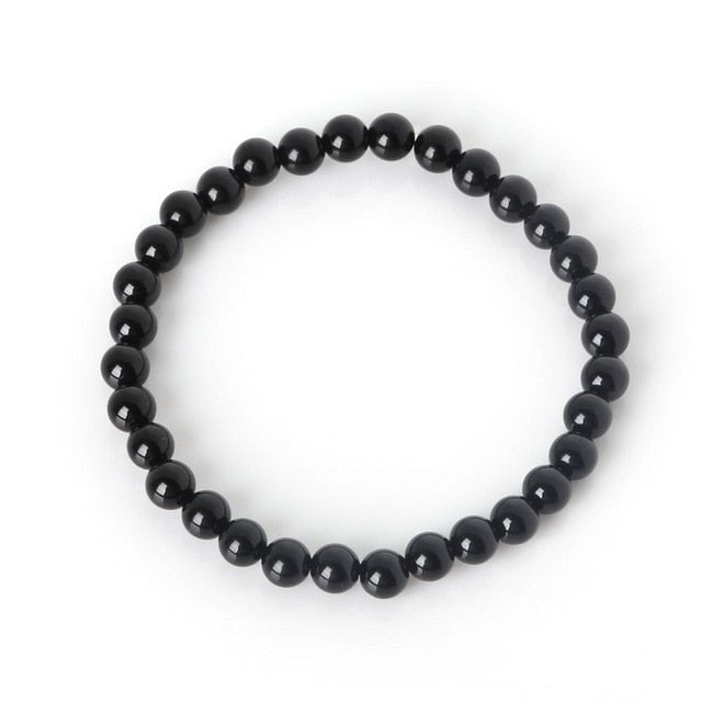 Bracelet Yoga en Agate noire "Persévérance & Protection"