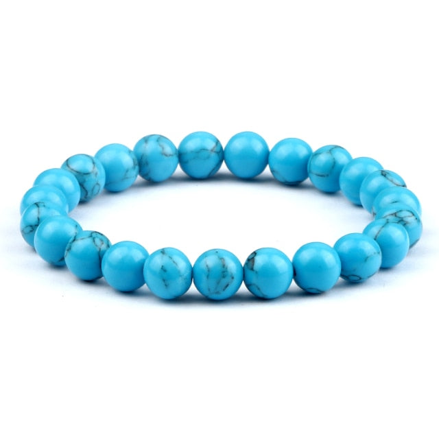 Bracelet Yoga en Turquoise bleue "Sérénité & Bien être"